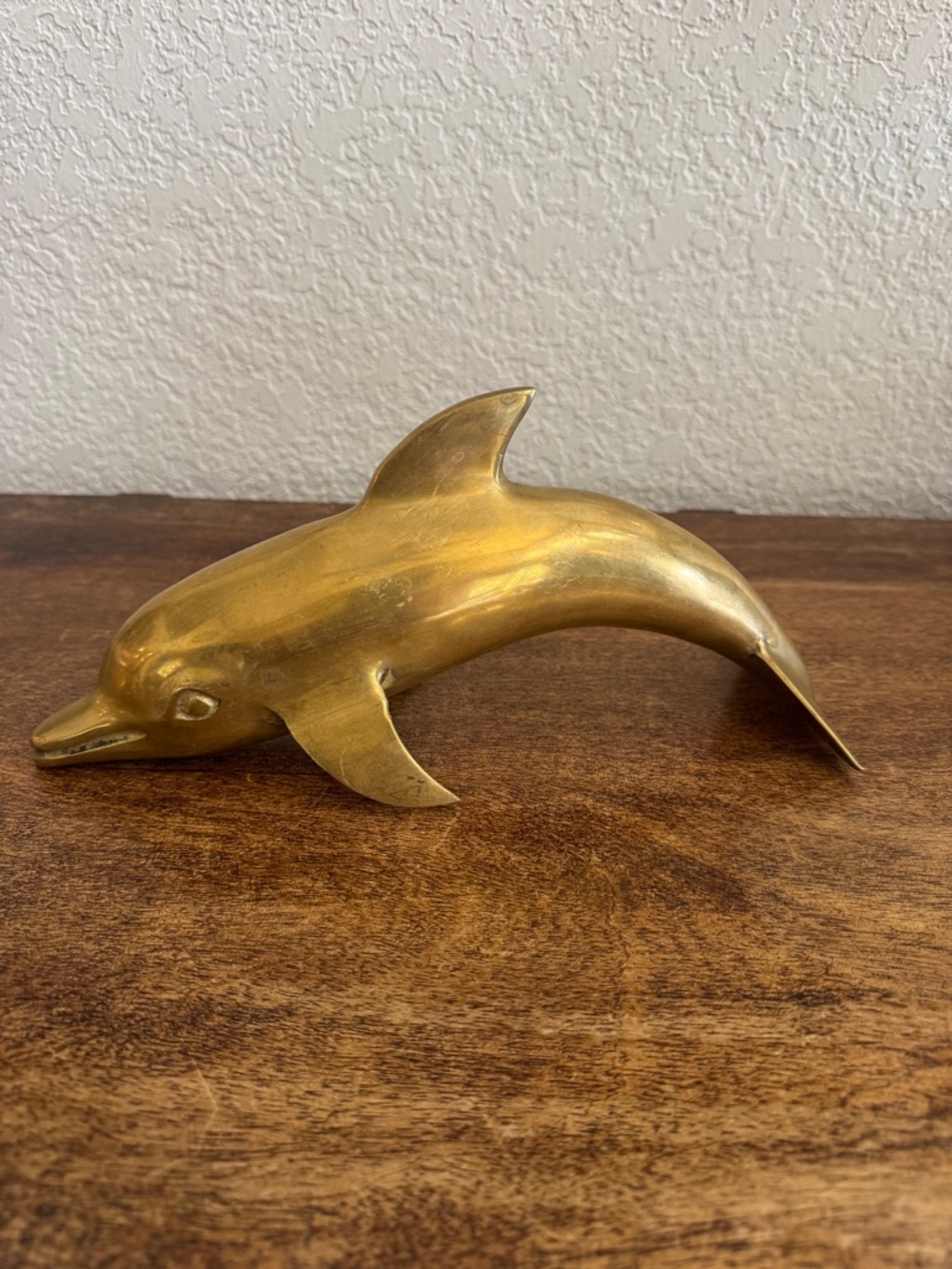 Vintage Solid Brass Dolphin Figurine Mid Century Style 11” Long Nautical  Decor - Picture 2 of 8